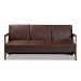 Baxton Studio Christa Mid-Century Modern Transitional Dark Brown Faux Leather Effect Fabric Upholstered and Walnut Brown Finished Wood Sofa - BSOWM5020-Dark Brown/Walnut-SF