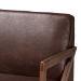 Baxton Studio Christa Mid-Century Modern Transitional Dark Brown Faux Leather Effect Fabric Upholstered and Walnut Brown Finished Wood Sofa - BSOWM5020-Dark Brown/Walnut-SF