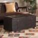 Baxton Studio Janna Rustic Transitional Dark Brown Faux Leather Upholstered and Oak Brown Finished Wood Storage Ottoman - BSOJY20B055L-Dark Brown-Large Otto