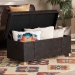 Baxton Studio Janna Rustic Transitional Dark Brown Faux Leather Upholstered and Oak Brown Finished Wood Storage Ottoman - BSOJY20B055L-Dark Brown-Large Otto