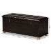 Baxton Studio Janna Rustic Transitional Dark Brown Faux Leather Upholstered and Oak Brown Finished Wood Storage Ottoman - BSOJY20B055L-Dark Brown-Large Otto