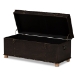 Baxton Studio Janna Rustic Transitional Dark Brown Faux Leather Upholstered and Oak Brown Finished Wood Storage Ottoman - BSOJY20B055L-Dark Brown-Large Otto