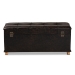 Baxton Studio Janna Rustic Transitional Dark Brown Faux Leather Upholstered and Oak Brown Finished Wood Storage Ottoman - BSOJY20B055L-Dark Brown-Large Otto