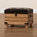 Baxton Studio Edmund Rustic Transitional Dark Brown Faux Leather Upholstered and Oak Brown Finished Wood Storage Ottoman - BSOJY20B056S-Dark Brown-Small Otto