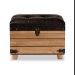 Baxton Studio Edmund Rustic Transitional Dark Brown Faux Leather Upholstered and Oak Brown Finished Wood Storage Ottoman - BSOJY20B056S-Dark Brown-Small Otto