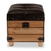 Baxton Studio Edmund Rustic Transitional Dark Brown Faux Leather Upholstered and Oak Brown Finished Wood Storage Ottoman - BSOJY20B056S-Dark Brown-Small Otto