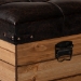 Baxton Studio Edmund Rustic Transitional Dark Brown Faux Leather Upholstered and Oak Brown Finished Wood Storage Ottoman - BSOJY20B056S-Dark Brown-Small Otto