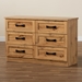 Baxton Studio Colburn Modern and Contemporary 6-Drawer Oak Brown Finished Wood Storage Dresser - BSOBR888003-Wotan Oak