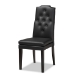 Baxton Studio Dylin Modern and Contemporary Black Faux Leather Upholstered and Dark Brown Finished Wood 7-Piece Dining Set - BSOBBT5158-Black/Dark Brown-7PC Dining Set