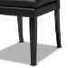 Baxton Studio Dylin Modern and Contemporary Black Faux Leather Upholstered and Dark Brown Finished Wood 7-Piece Dining Set - BSOBBT5158-Black/Dark Brown-7PC Dining Set