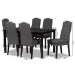 Baxton Studio Dylin Modern and Contemporary Dark Grey Fabric Upholstered and Dark Brown Finished Wood 7-Piece Dining Set - BSOBBT5158-Dark Grey/Dark Brown-7PC Dining Set