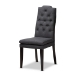 Baxton Studio Dylin Modern and Contemporary Dark Grey Fabric Upholstered and Dark Brown Finished Wood 7-Piece Dining Set - BSOBBT5158-Dark Grey/Dark Brown-7PC Dining Set
