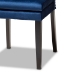 Baxton Studio Dylin Modern and Contemporary Navy Blue Velvet Fabric Upholstered and Dark Brown Finished Wood 7-Piece Dining Set - BSOBBT5158-Navy Blue/Dark Brown-7PC Dining Set