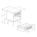 Baxton Studio Barrett Mid-Century Modern Walnut Brown Finished Wood and Synthetic Rattan 2-Drawer Nightstand - BSOMG9001-Rattan-2DW-NS