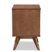 Baxton Studio Barrett Mid-Century Modern Walnut Brown Finished Wood and Synthetic Rattan 2-Drawer Nightstand - BSOMG9001-Rattan-2DW-NS