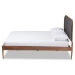 Baxton Studio Diantha Classic and Traditional Dark Grey Fabric Upholstered and Walnut Brown Finished Wood King Size Platform Bed - BSOMG0061-Dark Grey/Walnut-King