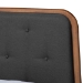 Baxton Studio Diantha Classic and Traditional Dark Grey Fabric Upholstered and Walnut Brown Finished Wood King Size Platform Bed - BSOMG0061-Dark Grey/Walnut-King