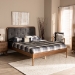 Baxton Studio Diantha Classic and Traditional Dark Grey Fabric Upholstered and Walnut Brown Finished Wood King Size Platform Bed - BSOMG0061-Dark Grey/Walnut-King