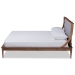 Baxton Studio Regis Modern and Contemporary Transitional Light Grey Fabric Upholstered and Walnut Brown Finished Wood Full Size Platform Bed - BSOMG0067-Light Grey/Walnut-Full