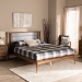 Baxton Studio Regis Modern and Contemporary Transitional Light Grey Fabric Upholstered and Walnut Brown Finished Wood Full Size Platform Bed - BSOMG0067-Light Grey/Walnut-Full