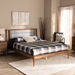 Baxton Studio Regis Modern and Contemporary Transitional Light Grey Fabric Upholstered and Walnut Brown Finished Wood Full Size Platform Bed - BSOMG0067-Light Grey/Walnut-Full
