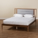 Baxton Studio Regis Modern and Contemporary Transitional Light Grey Fabric Upholstered and Walnut Brown Finished Wood Full Size Platform Bed - BSOMG0067-Light Grey/Walnut-Full