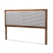 Baxton Studio Iden Modern and Contemporary Light Grey Fabric Upholstered and Walnut Brown Finished Wood King Size Headboard