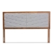 Baxton Studio Iden Modern and Contemporary Light Grey Fabric Upholstered and Walnut Brown Finished Wood King Size Headboard - BSOMG9733-Light Grey/Walnut-King-HB