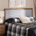 Baxton Studio Iden Modern and Contemporary Light Grey Fabric Upholstered and Walnut Brown Finished Wood King Size Headboard - BSOMG9733-Light Grey/Walnut-King-HB