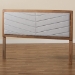 Baxton Studio Iden Modern and Contemporary Light Grey Fabric Upholstered and Walnut Brown Finished Wood King Size Headboard - BSOMG9733-Light Grey/Walnut-King-HB