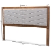 Baxton Studio Iden Modern and Contemporary Light Grey Fabric Upholstered and Walnut Brown Finished Wood King Size Headboard - BSOMG9733-Light Grey/Walnut-King-HB