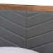 Baxton Studio Roze Mid-Century Modern Dark Grey Fabric Upholstered and Walnut brown Finished Wood Twin Size Platform Bed - BSORoze-Dark Grey/Walnut-Twin