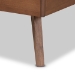 Baxton Studio Roze Mid-Century Modern Dark Grey Fabric Upholstered and Walnut brown Finished Wood Twin Size Platform Bed - BSORoze-Dark Grey/Walnut-Twin
