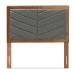 Baxton Studio Iden Modern and Contemporary Dark Grey Fabric Upholstered and Walnut Brown Finished Wood Twin Size Headboard - BSOMG9733-Dark Grey/Walnut-Twin-HB