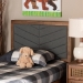 Baxton Studio Iden Modern and Contemporary Dark Grey Fabric Upholstered and Walnut Brown Finished Wood Twin Size Headboard - BSOMG9733-Dark Grey/Walnut-Twin-HB