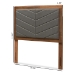 Baxton Studio Iden Modern and Contemporary Dark Grey Fabric Upholstered and Walnut Brown Finished Wood Twin Size Headboard - BSOMG9733-Dark Grey/Walnut-Twin-HB
