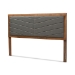 Baxton Studio Iden Modern and Contemporary Dark Grey Fabric Upholstered and Walnut Brown Finished Wood Queen Size Headboard