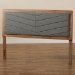 Baxton Studio Iden Modern and Contemporary Dark Grey Fabric Upholstered and Walnut Brown Finished Wood Queen Size Headboard - BSOMG9733-Dark Grey/Walnut-Queen-HB