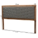 Baxton Studio Iden Modern and Contemporary Dark Grey Fabric Upholstered and Walnut Brown Finished Wood Queen Size Headboard - BSOMG9733-Dark Grey/Walnut-Queen-HB