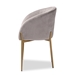 Baxton Studio Ballard Modern Luxe and Glam Grey Velvet Fabric Upholstered and Gold Finished Metal Dining Chair - BSODC168-Grey Velvet/Gold-DC