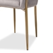 Baxton Studio Ballard Modern Luxe and Glam Grey Velvet Fabric Upholstered and Gold Finished Metal Dining Chair - BSODC168-Grey Velvet/Gold-DC