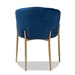 Baxton Studio Ballard Modern Luxe and Glam Navy Blue Velvet Fabric Upholstered and Gold Finished Metal Dining Chair - BSODC168-Navy Blue Velvet/Gold-DC
