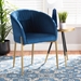 Baxton Studio Ballard Modern Luxe and Glam Navy Blue Velvet Fabric Upholstered and Gold Finished Metal Dining Chair - BSODC168-Navy Blue Velvet/Gold-DC