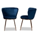 Baxton Studio Farah Modern Luxe and Glam Navy Blue Velvet Fabric Upholstered and Rose Gold Finished Metal 2-Piece Dining Chair Set - BSO20A25-Navy Blue/Rose Gold-DC