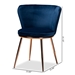 Baxton Studio Farah Modern Luxe and Glam Navy Blue Velvet Fabric Upholstered and Rose Gold Finished Metal 2-Piece Dining Chair Set - BSO20A25-Navy Blue/Rose Gold-DC