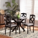 Baxton Studio Carlin Modern Transitional Grey Fabric Upholstered and Dark Brown Finished Wood 5-Piece Dining Set - BSOCarlin-Grey/Dark Brown-5PC Dining Set
