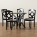 Baxton Studio Carlin Modern Transitional Grey Fabric Upholstered and Dark Brown Finished Wood 5-Piece Dining Set - BSOCarlin-Grey/Dark Brown-5PC Dining Set