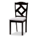 Baxton Studio Morigan Modern Transitional Grey Fabric Upholstered and Dark Brown Finished Wood 5-Piece Dining Set - BSOMorigan-Grey/Dark Brown-5PC Dining Set