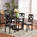 Baxton Studio Morigan Modern Transitional Grey Fabric Upholstered and Dark Brown Finished Wood 5-Piece Dining Set - BSOMorigan-Grey/Dark Brown-5PC Dining Set