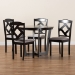 Baxton Studio Morigan Modern Transitional Grey Fabric Upholstered and Dark Brown Finished Wood 5-Piece Dining Set - BSOMorigan-Grey/Dark Brown-5PC Dining Set